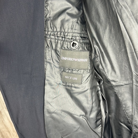 EMPORIO ARMANI 'Mr A Line' 70% Wool Zip up Black Jacket Made in Italy - Picture 5 of 7
